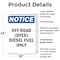 Signmission Off Road Dyed Diesel Fuel Only OSHA Notice Sign, Plastic, 18in W x 24in L, 2PK OS-2PACK-NS-P-1824-V-16928 - alternate 5
